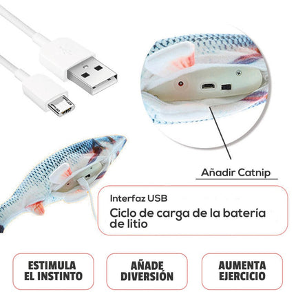 Juguete Pez Eléctrico Saltarin USB recargable 30cm – Modelo D