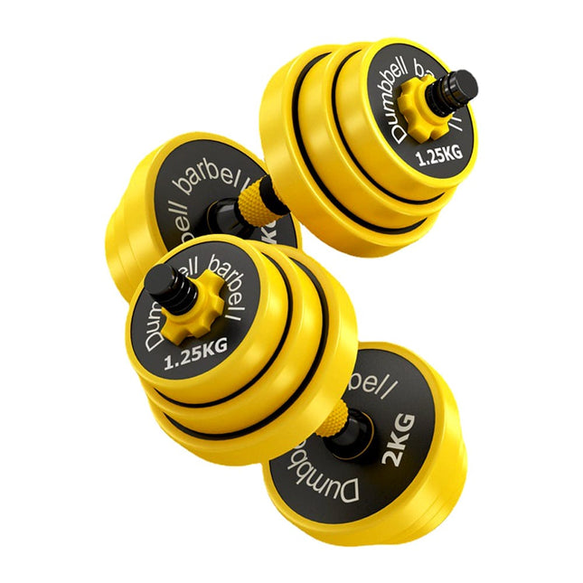 Set de Mancuernas 30KG con soporte de Pesas Rusas - Amarillo