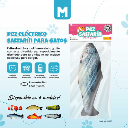 Juguete Pez Eléctrico Saltarin USB recargable 30cm – Modelo D