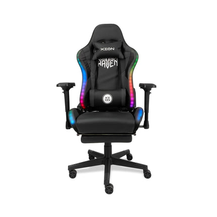 Silla Gamer Ergonómica RAVEN RGB PREMIUM PLUS 180° /  NEGRO