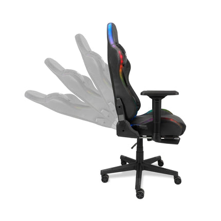 Silla Gamer Ergonómica RAVEN RGB PREMIUM PLUS 180° /  NEGRO