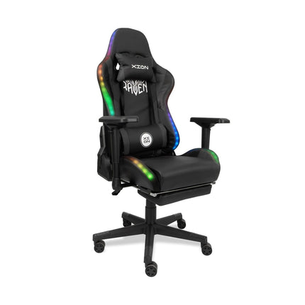 Silla Gamer Ergonómica RAVEN RGB PREMIUM PLUS 180° /  NEGRO